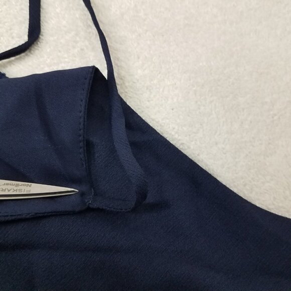 NEW One Clothing Size S Sleeveless Ruffle Pant Jumpsuit Cropped Wide Leg in Navy - Picture 12 of 12